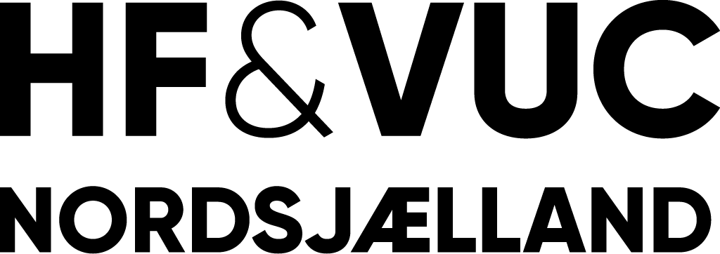 LOGO HF & VUC Nordsjælland. Sekundært logo i sort